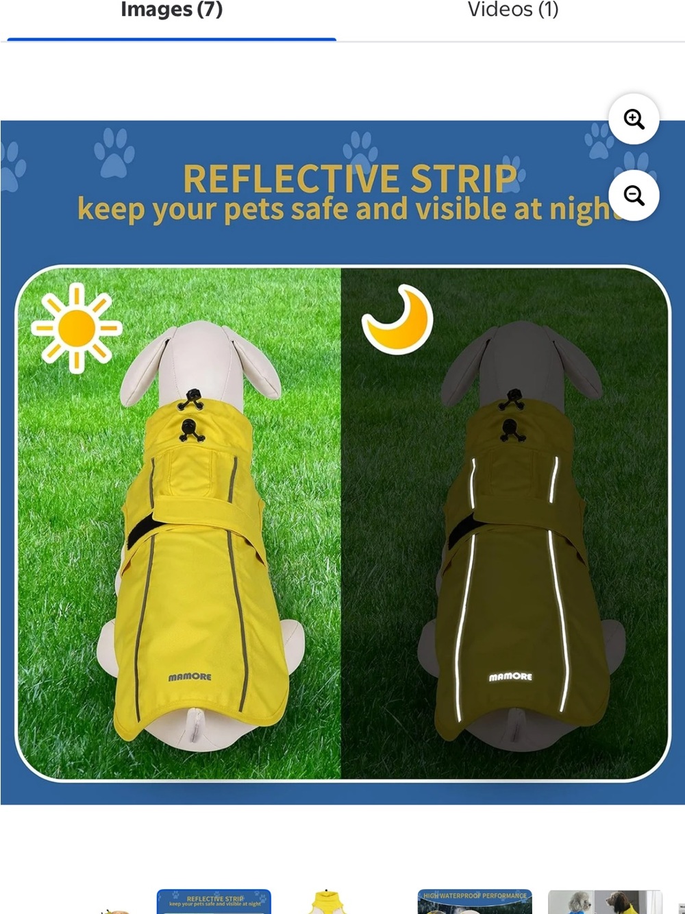 Boohoo Yellow Dog Raincoat with Reflective Strips